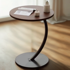 데보코 원형 사이드 테이블, 월넛