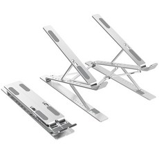 알루멘 M8 2단 휴대용 노트북 맥북 휴대용 거치대, 실버, 1개