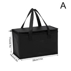 단열 맥주 쿨러 백 야외 도시락 캠핑 식사 가방 지퍼 바베큐 음료 팩 점심 트라이, 4. black-28cm long