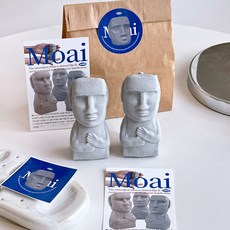 이이공브이샵 ASMR 모아이 스트레스해소 주물럭 샌드 스퀴시 2P세트, 그레이+그레이, 98g, 1개
