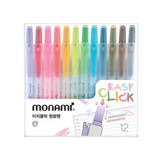 [모나미]이지클릭형광펜12색세트, 단품, 12개, 1개