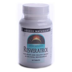 SOURCE NATURALS 白藜蘆醇錠 40mg, 1組, 60顆