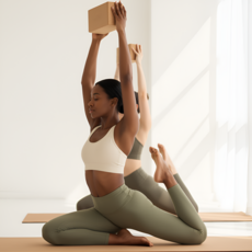 플라잉타이거 코펜하겐 코르크 요가 블럭 필라테스 스트레칭 체형교정 다리붓기 소도구 운동, 1개, 갈색