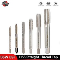 금속 가공 도구용 HSS 직선 나사 탭 1Pc BSW BSF 5 32-32 3 16-24, 06 BSW 1l2-12, 06 BSW 1l2-12