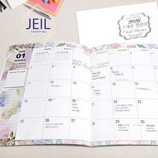 2026 먼슬리플래너/ 데스크플래너 스케줄러 스케줄캘린더 업무노트 다어이리 가계부 / 우체국소포발송, 1개