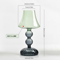 北歐風彩色玻璃燭臺大號檯燈造型燭臺彩色復古家用燭臺中式擺件, zt2061 彩色大號檯燈燭臺(不含蠟燭):zt2061 彩色大號檯燈燭臺(不含蠟燭)