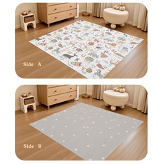 XPE爬爬墊加厚雙面家用地墊兒童寶寶遊戲墊摺疊防摔爬行墊兒童墊, 1個, A面動物字母+B面幾何三角