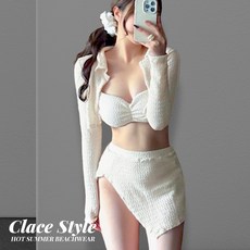 클레이스 테스 비키니 + 스커트 + 가디건 4PCS세트