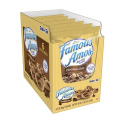페이머스아모스 그랩 엔 고 바이트 사이즈 쿠키 초콜릿 칩, 6개, 85g