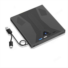 외부 Blu Ray Drive Burner 100G 디스크 USB 3.0 및 Type-C DVD/CD/BD 플레이어 3D 광학 블루 레이 드라이브를위한 유형 C, 검은색