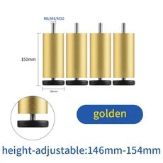 가구 높이 조절 캐비닛 지지대 M8 M6 M10 수평 소파 다리 테이블 세탁기용 냉장고, Gold 15cm M6 M8 M10