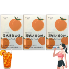 다이어트 칼로리 저당 콤부차 탄산 복숭아 콤프차 곰부차, 3박스, 30개입, 5g
