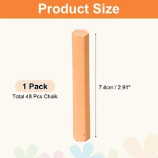 48/96개입 칠판 분필 무진분필 소형 대량 컬러 얇은 분필 칠판용 교실 사무용품 12색, 17 Beige 48Pcs