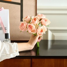 수국 알륨 조화 인테리어 부쉬 다발 장식 꽃 촬영 컬러, 손잡이 마그 모란 플레시 핑크 1송이