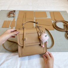 가죽 가방 제품 키트 DIY 가죽공예 백 패키지 액세서리 크로스백 핸드백 만들기상품, 2.화이트(펜던트X) 패키지