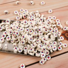 대용량 폴리머비즈 태극기 비즈 300개, 사각, 사각