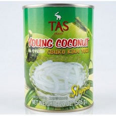 T.A.S Young Coconut Stripped in Syrup 영 코코넛 스트립 인 시럽, 565g, 1개