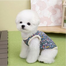 강아지 할머니 김장조끼 소형 대형 S-2XL, 1개, 블루