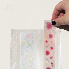 스토어-소유 A6루즈리프바인더 비온뒤 데코포켓 A6 PVC 6공 바인더 커버, 가로 2단