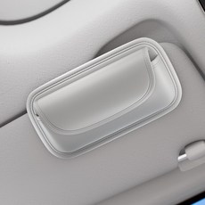 KDNC 차량용 선글라스 가죽 수납케이스, 화이트, 1개