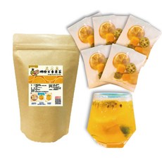 鼎草茶舖 柳橙百香果茶 金桔凍乾速溶果粒茶 冷泡飲品, 20g, 1套, 5個裝