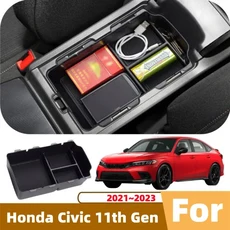 혼다 시빅 11세대 2021~2023 중앙 팔걸이 수납함 블랙 정리 트레이 깔끔하고 깔끔한 차량 내부 액세서리, 01 Black 1 piece