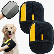 이스쳐 고양이 강아지 털 모아서 한번에 제거하는 장갑, 2개, 블랙