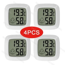4-10PCS 미니 LCD 디지털 온도계 실내 측정기 센서 게이지 기상 관측소, 01 4PCS Type 1