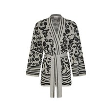 리우조 플로럴 스트라이프 가디건