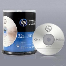 CD-R 52x 700MB HP Media 데이터 저장용 미디어 공시디 100장 케익케이스