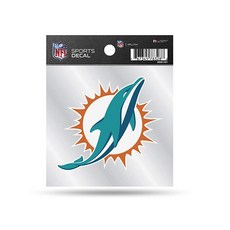 Rico Industries NFL 잭슨빌 재규어 10.2cm x 10.2cm 스몰 스타일 데칼 팀 색상, Miami Dolphins