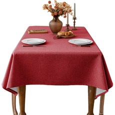 서플라이랩 솔리드컬러 방수 기능성 사각 고급 식탁보 테이블보, 140*220(6인용표준), 와인레드, 1개