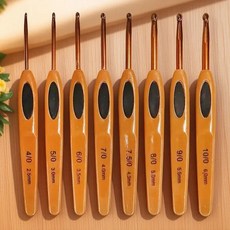 뜨개질 도구 촉감의 알루미늄 코바늘 플라스틱 손잡이 고무, 1개