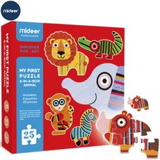 mideer 첫 퍼즐놀이 동물, 1개, 25피스