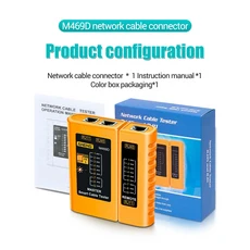 ANENG M469D 네트워크 분석기 테스터 케이블 lan RJ45 RJ11 RJ12 CAT5 UTP LAN 케이블 테스터 네트워킹 도, [01] M469D Yellow, 01 M469D Yellow