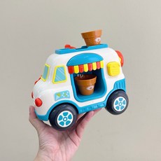 手動冰淇淋泡泡機 兒童洗澡玩具 玩水玩具 起泡機, 1個, 巴士冰淇淋泡泡藍色