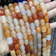 10X14MM 드럼 배럴 모양 천연석 다채로운 마노 루즈 스페이서 참 DIY 팔찌 목걸이 액세서리, 01 10X14MM about 13pcs, 17 7