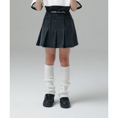 무신사 스탠다드 MUSINSA STANDARD KIDS 데님 밴딩 플리츠 스커트 [워시드 블랙] MKDSNXK49-WC 418543