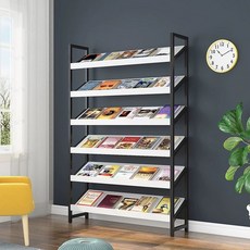 서점 진열대 잡지 매거진 전면책장 책장 경사 책꽂이 철제, 1단, 6칸 1.2m 맞춤 색상