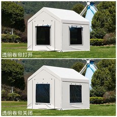 대형 캐노피 텐트 주차장 캠핑 방수 쉘터 야외 천막사, 1, C. 4면 원단 커버 메 있는 x 투명 롤러 블라인드