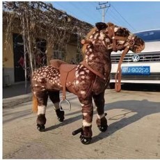 흔들 사이클 방꾸미기 상품 선물 목마 라이딩, 철근 프레임 내장 성인 탑승 가능100kg, A. 몽골 점박이말(100kg), 1개
