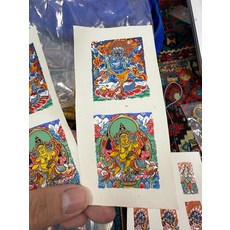 熱貢卡藏卡尼卡唐卡吊墜 純手繪 純礦物質顏料, 如圖所示, 1個