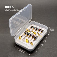 BLF 螺旋槳瓜子亮片 仿生昆蟲釣鱸魚毛鉤, 10枚裝(螺旋槳5枚 瓜子亮片5枚), 1個