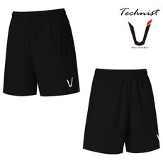 테크니스트 배드민턴 우븐 반바지 여성 3부 남성 4부 팬츠 블랙 TNP66029BK