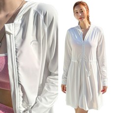 UPF50+[44~88] 비키비키 쉬즈 여성 래쉬가드 긴팔 수영복 상의 집업 체형커버 자외선차단 루즈핏 바캉스룩 비치웨어