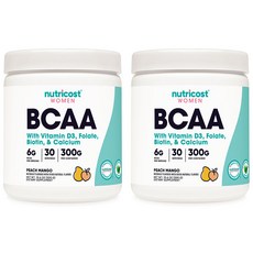 뉴트리코스트 BCAA 파우더 포 우먼 피치 망고맛 30회분 2병, 2개, 300g
