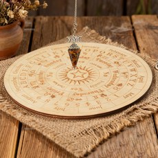 2개 크리스탈 스피릿 펜듈럼과 점술판 세트 결정을 내리기 직관적 지도 영적 의식리퍼, style c