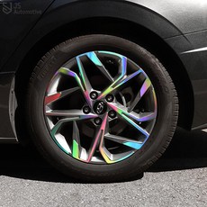 [비브랜드] 타이어 휠 17인치 18인치 프리즘 휠마스크 스티커 쏘나타DN8 쏘나타센슈어스 호환가능, 프리즘 홀로그램_17인치