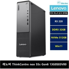 레노버 ThinkCentre neo 55s Gen6 13G0S03V00 Win11 Home, 512GB, 32GB, Raven Black
