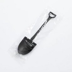 일회용 삽수저 케이크 스푼 푸딩 수저 삽모양 숟가락, 1개, 블랙 독립 팩 100개